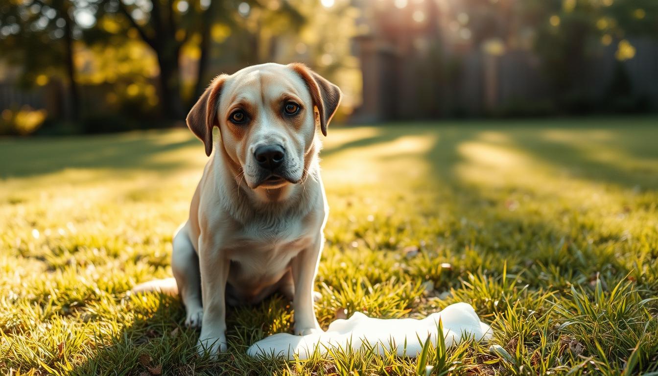 dog vomiting white foam